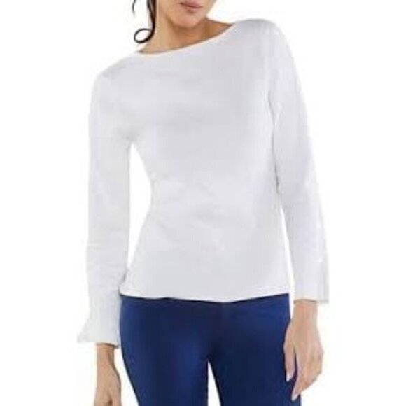 ANATOMIE Helena button sleeve cashmere sweater white - Picture 1 of 8